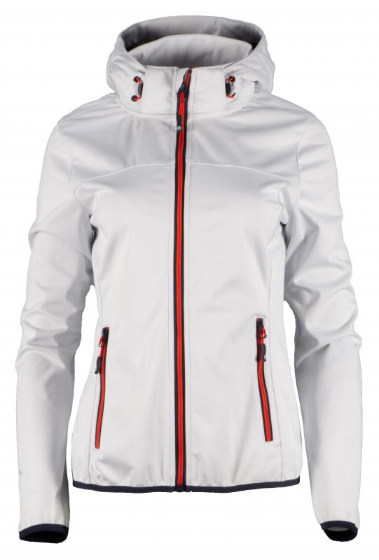 GTS 4013 L S0 - Dámská 3L softshell bunda s kapucí - white GTS