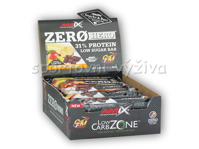 Amix 15x Zero Hero High Protein Low Sugar Bar 65g Amix