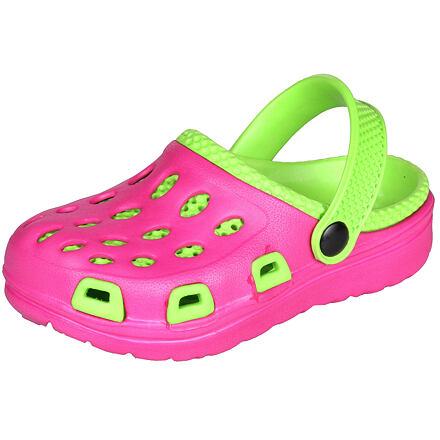 Aqua-Speed Silvi dětské pantofle růžová-zelená Aqua-Speed