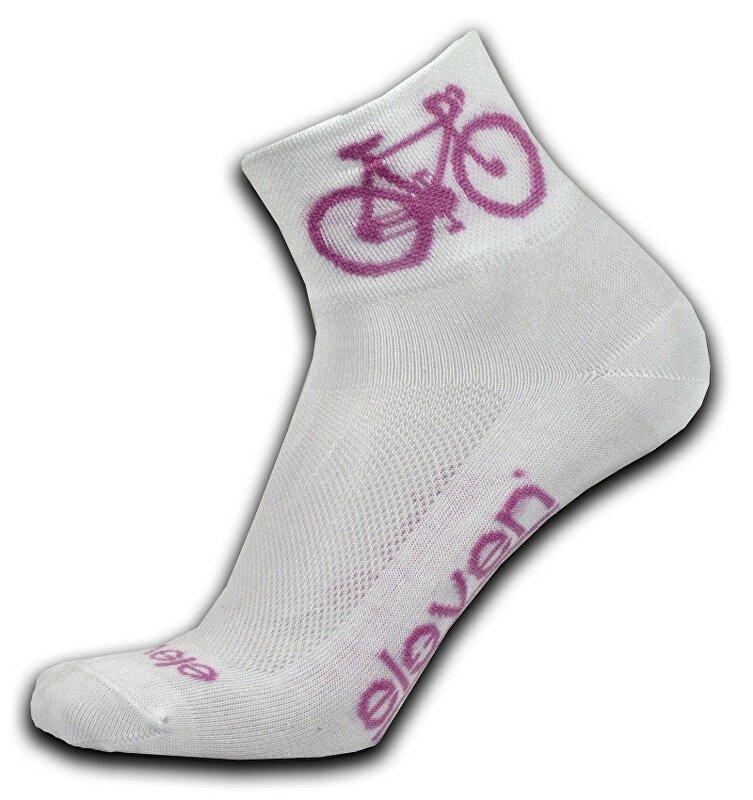 Eleven Howa ROAD bílé/růžové cyklistické ponožky Eleven