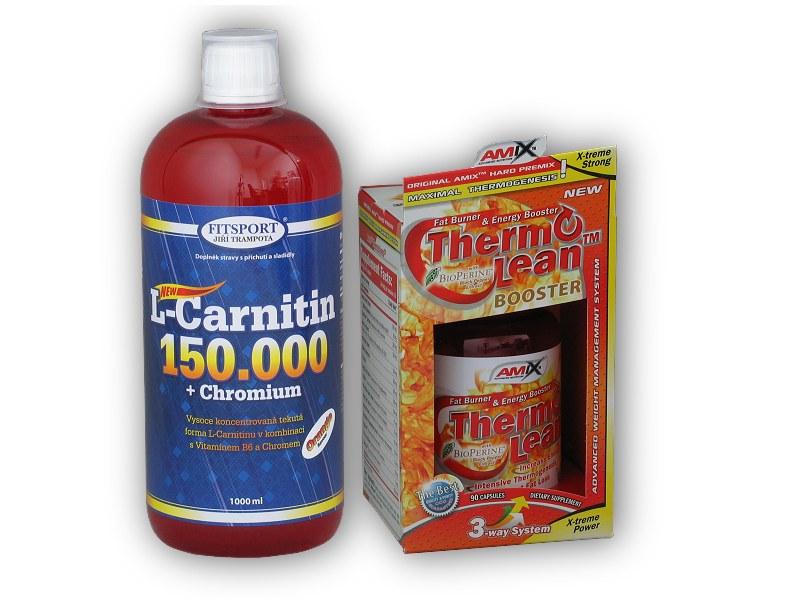Fitsport L-Carnitin 150000+ Chrom.1l + Thermo Lean 90cps Fitsport