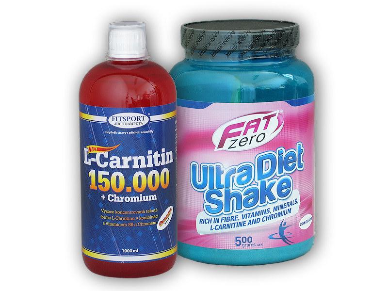 Fitsport L-Carnitin 150000+Chrom.1l+Ultra Diet Shake 500g Fitsport