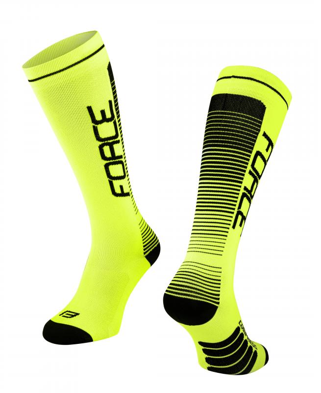 Force Ponožky F COMPRESS fluo-černé FORCE