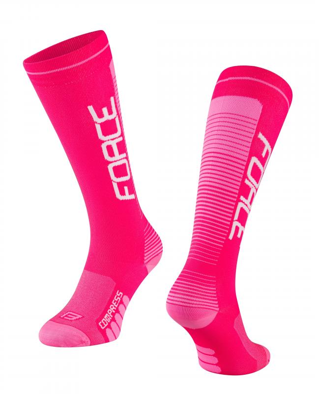 Force Ponožky COMPRESS růžové FORCE