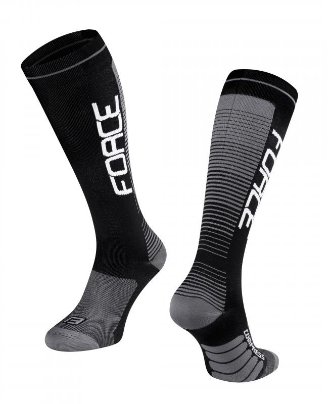 Force Ponožky COMPRESS černo-šedé FORCE