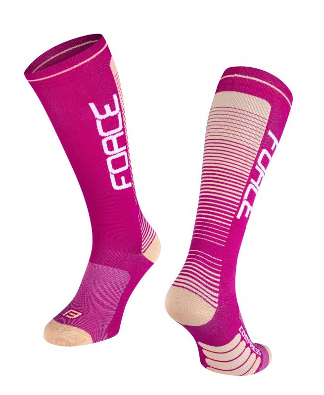 Force Ponožky COMPRESS fialovo-meruňkové FORCE
