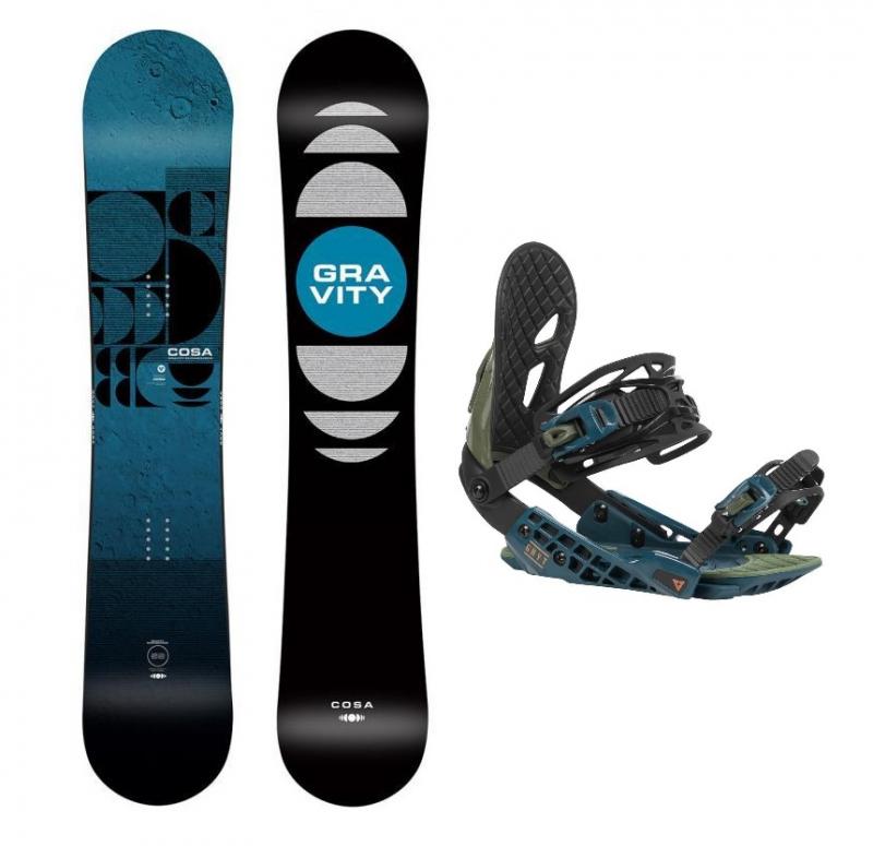 Gravity Cosa 21/22 pánský snowboard + Gravity G2 black/blue/olive vázání + nářadí zdarma Gravity
