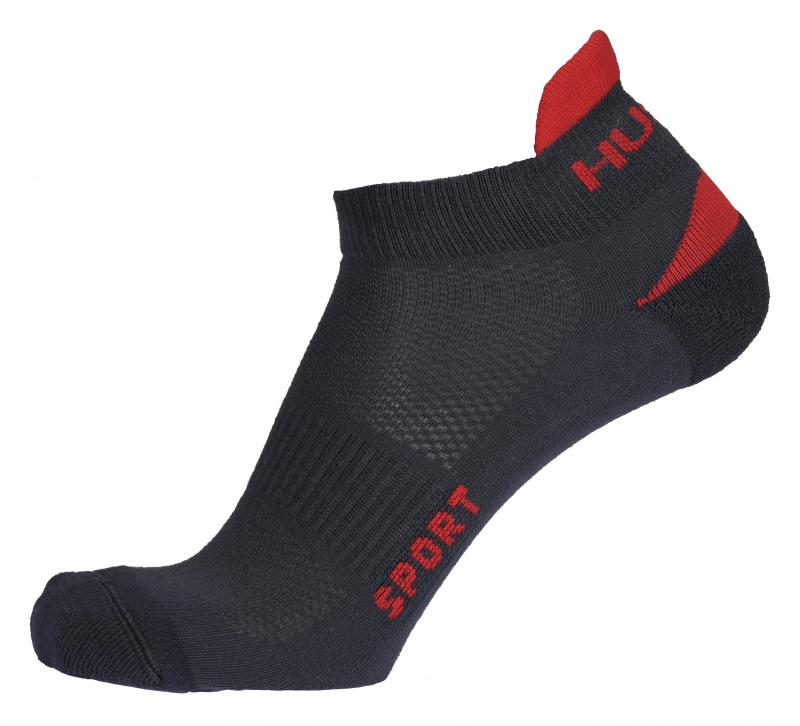 Husky Sport antracit/červené ponožky HUSKY