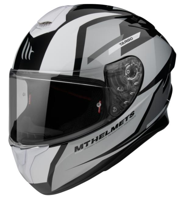 MT Helmets Integrální přilba na motorku FF106 Pro Targo Pro Sound černo-bílo-šedá Mt Helmets