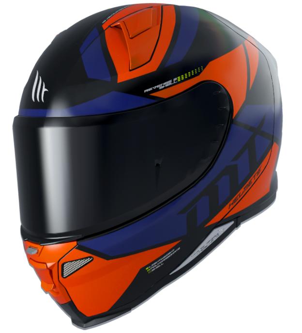 MT Helmets Integrální přilba na motorku Revenge 2 Scalpel modro-černo-oranžová + sleva 300