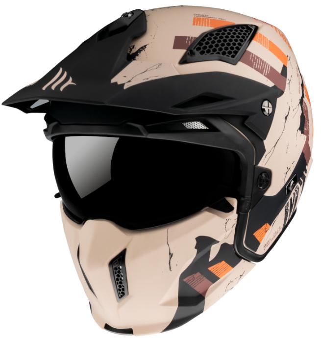 MT Helmets Přilba na motorku Streetfighter Skull 2020 oranžovo-hnědá + sleva 300