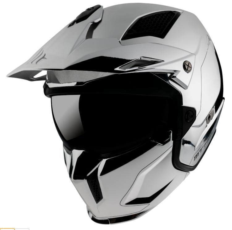 MT Helmets Přilba na motorku Streetfighter SV Chromed stříbrná + sleva 500
