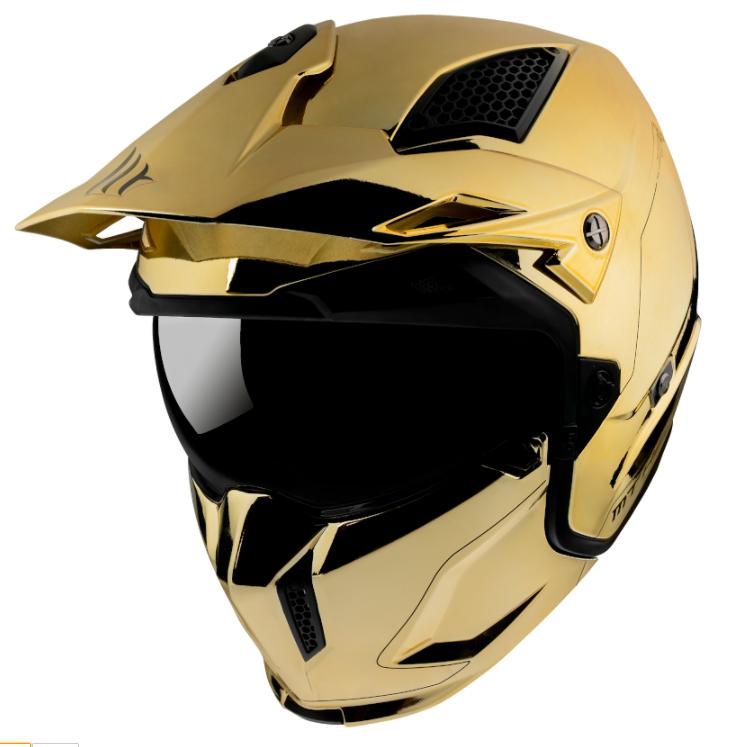 MT Helmets Přilba na motorku Streetfighter SV Chromed zlatá + sleva 500