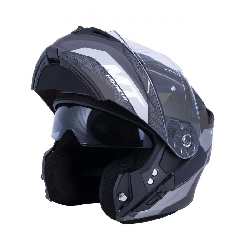 MT Helmets Vyklápěcí přilba na motorku Storm ST-ONE černo-šedá + sleva 300