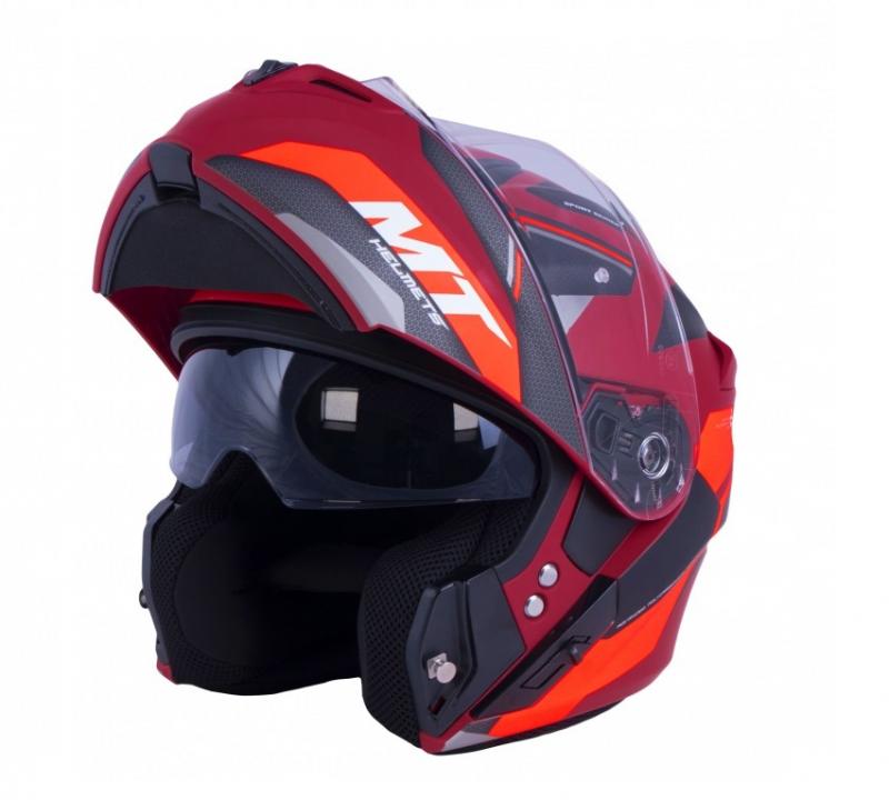 MT Helmets Vyklápěcí přilba na motorku Storm ST-ONE červeno-černá + sleva 300