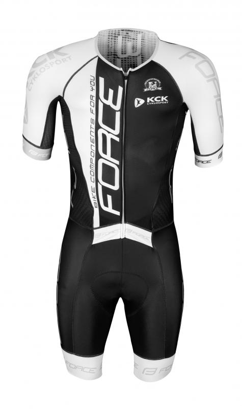 Force TEAM PRO černo-bílá cyklistická kombinéza FORCE