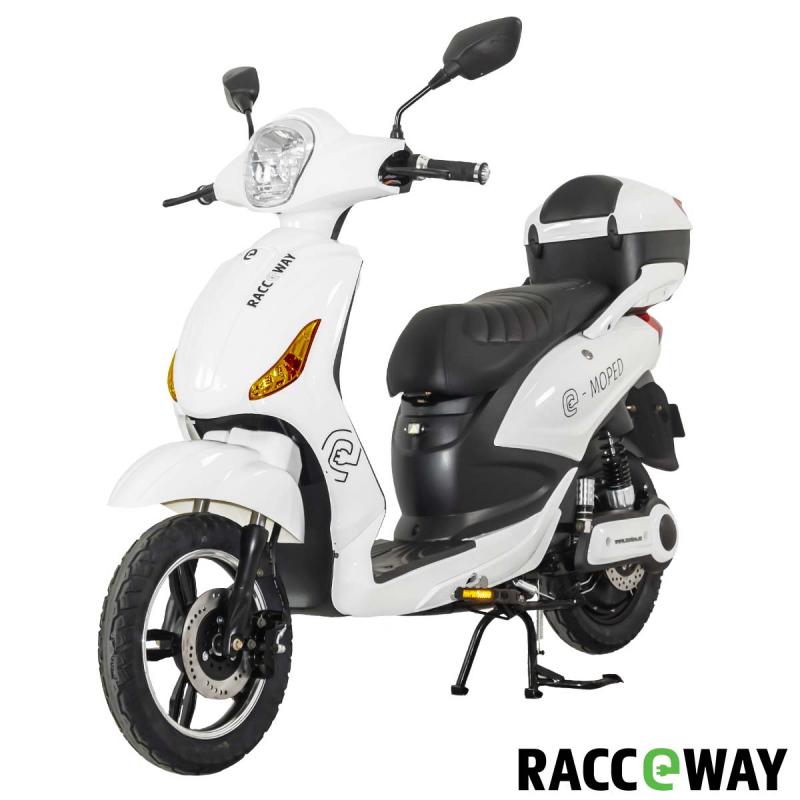 RACCEWAY E-moped bílý-lesklý s baterií 12Ah + sleva 1000