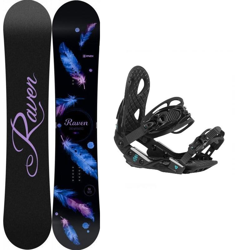 Raven Mia Black snowboard + Gravity G2 Lady Black vázání Raven
