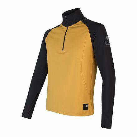 Sensor Coolmax Thermo mustard/černá pánská mikina se zipem Sensor