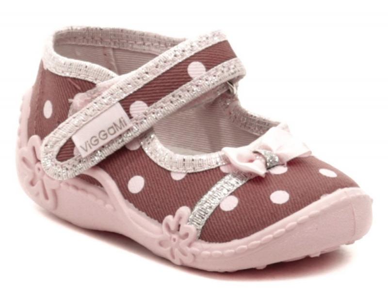 Vi-GGa-Mi růžové dětské plátěné sandálky LAURA Vi-GGa-Mi