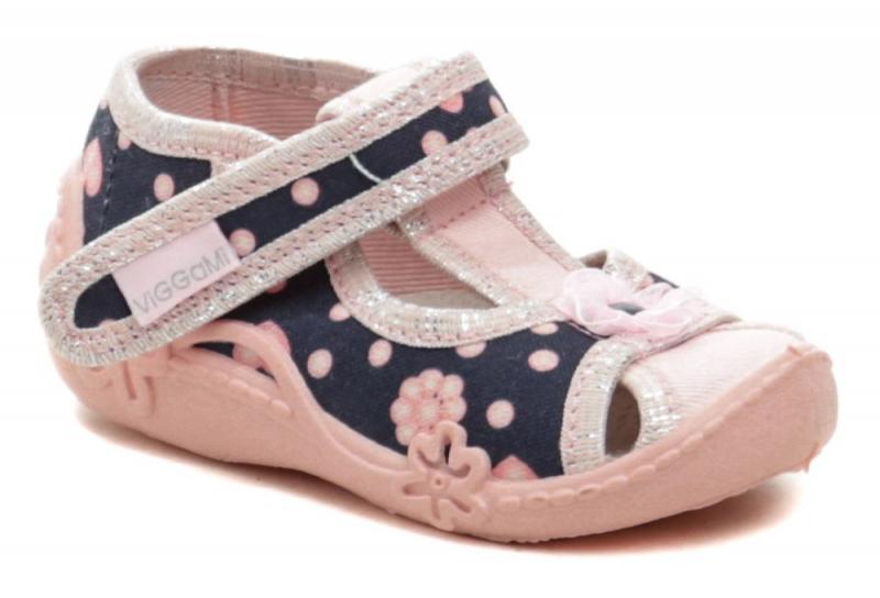 Vi-GGa-Mi růžové dětské plátěné sandálky MARYSIA Vi-GGa-Mi