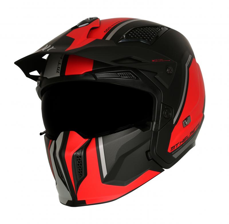 MT Helmets Streetfighter SV TWIN C5 černo-červená přilba na motorku + sleva 300