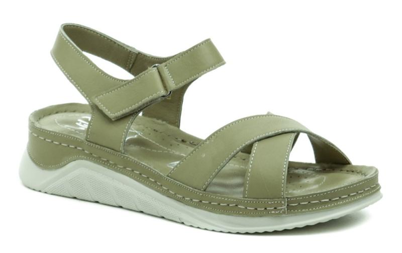 Wild 22056100B khaki dámské sandály na klínku Wild
