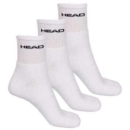 Head Short Crew 3P sportovní ponožky bílá Head