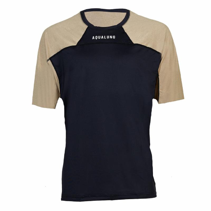 Aqualung Pánské lycrové triko Aqua Lung LOOSE FIT černá/béžová Aqualung