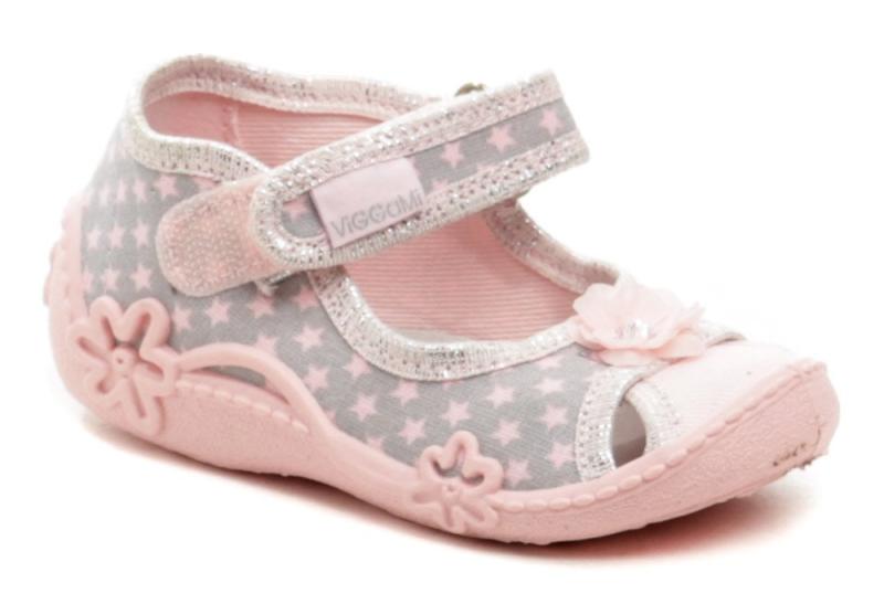 Vi-GGa-Mi BLANKA růžové dětské plátěné sandálky Vi-GGa-Mi