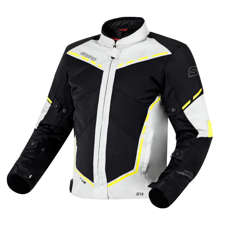 Ozone Moto bunda Jet II šedo-černo-fluo žlutá Ozone