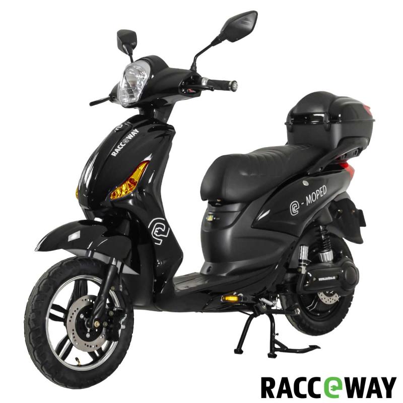 RACCEWAY Elektroskútr E-moped černý-lesklý s baterií 12Ah + sleva 1500