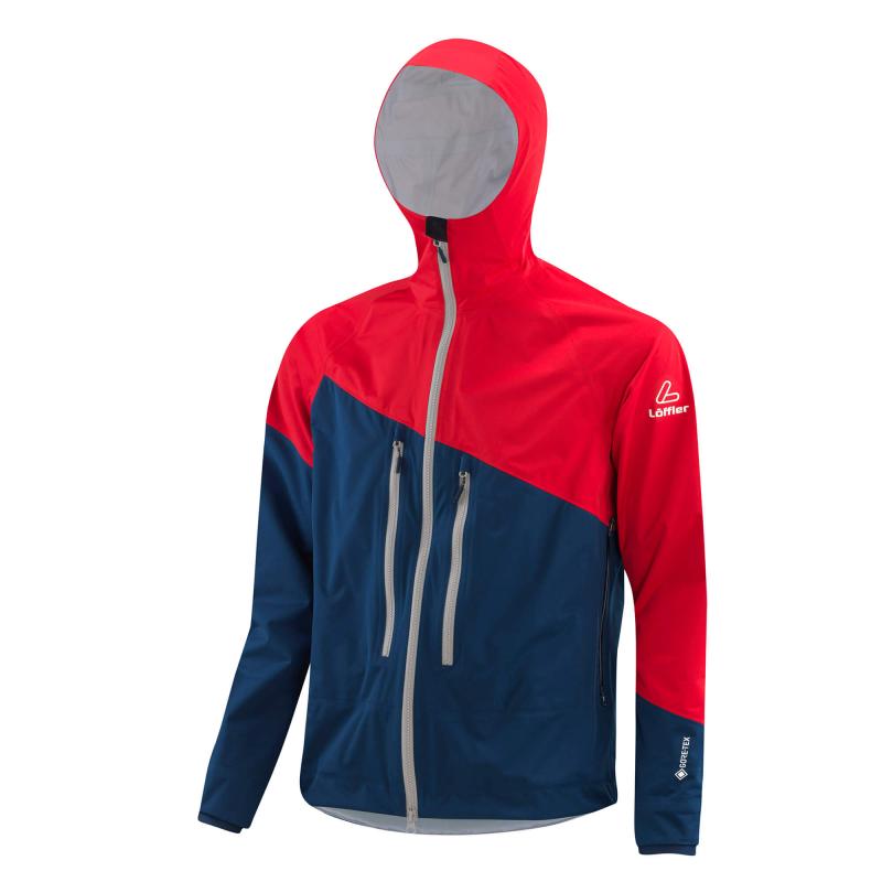 Löffler HOODED GTX ACTIVE 2022 červeno-modrá pánská zimní bunda Löffler