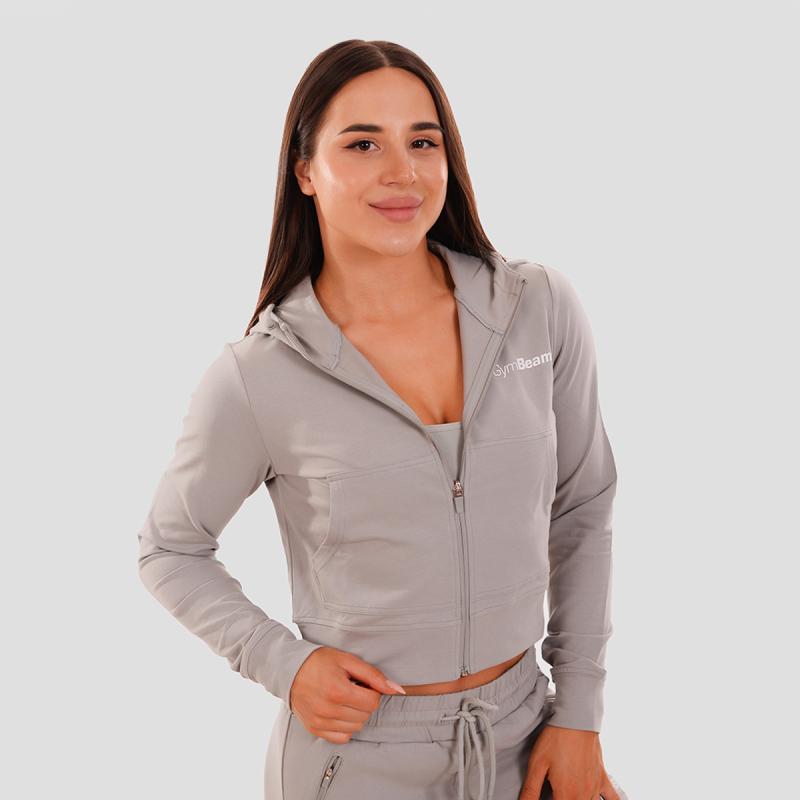 GymBeam Dámská mikina Zip-up TRN grey GymBeam
