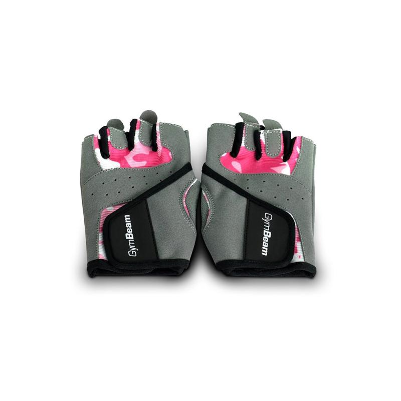 GymBeam Fitness Dámské rukavice Camo Pink GymBeam
