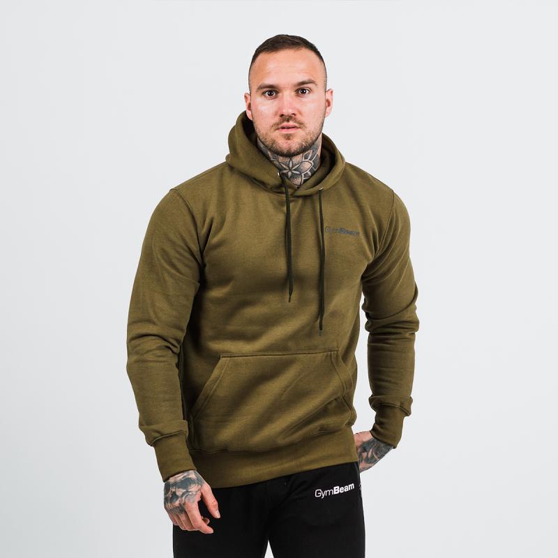 GymBeam Mikina Athlete Military Green Black GymBeam