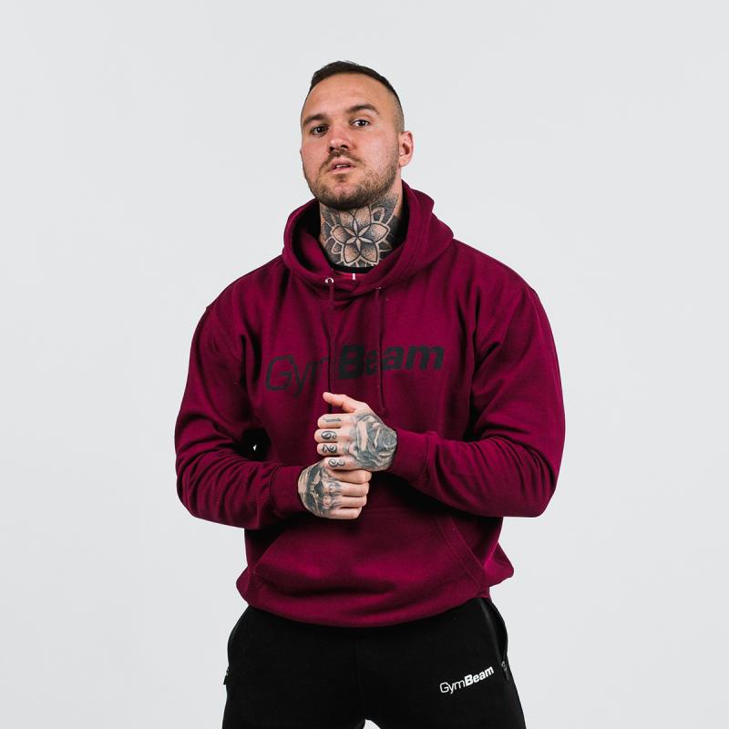 GymBeam Mikina PRO Hoodie Burgundy GymBeam