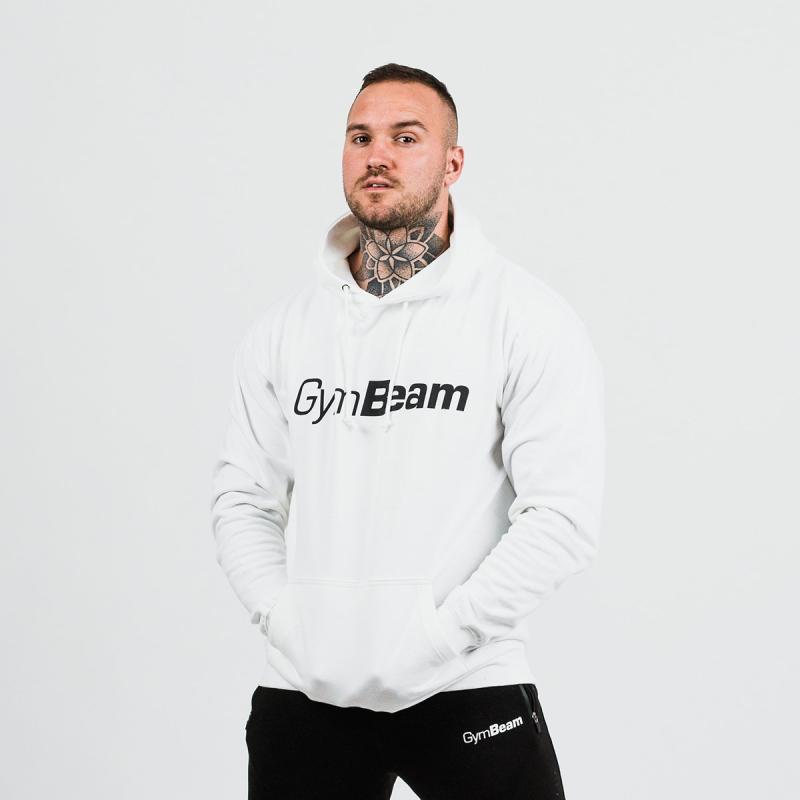 GymBeam Mikina PRO Hoodie White GymBeam