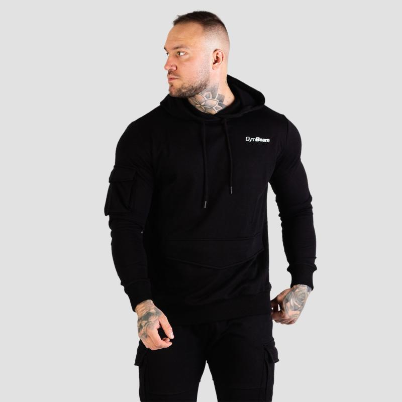 GymBeam Mikina TRN Hoodie Black GymBeam