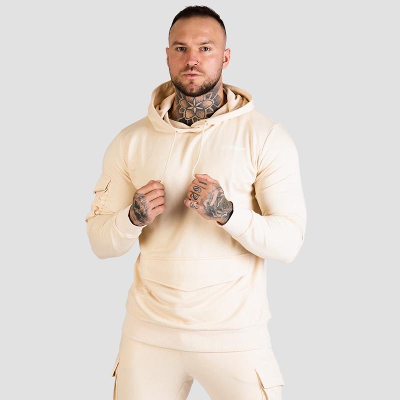 GymBeam Mikina TRN Hoodie Sand GymBeam