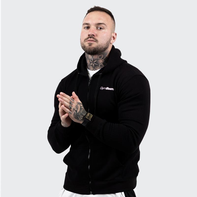 GymBeam Mikina Zipper Hoodie Black GymBeam