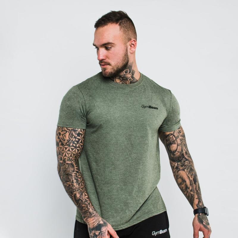 GymBeam Tričko Basic Heather Military GymBeam