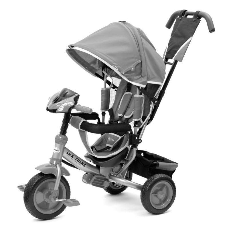 BABY MIX Dětská tříkolka s LED světly Lux Trike šedá BABY MIX