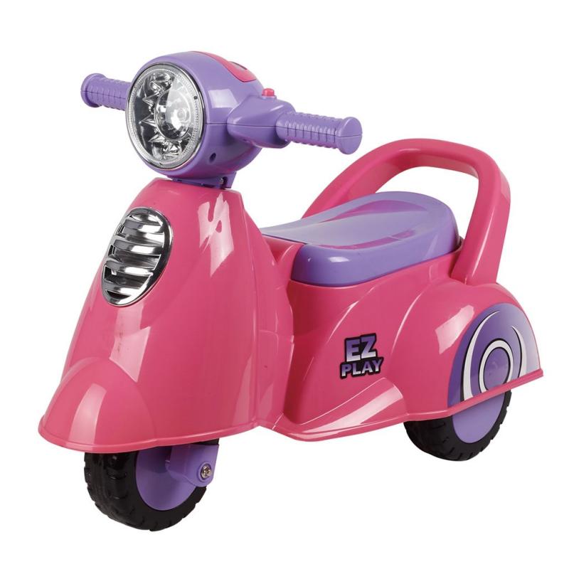 BABY MIX Dětské odrážedlo motorka se zvukem Scooter růžové BABY MIX