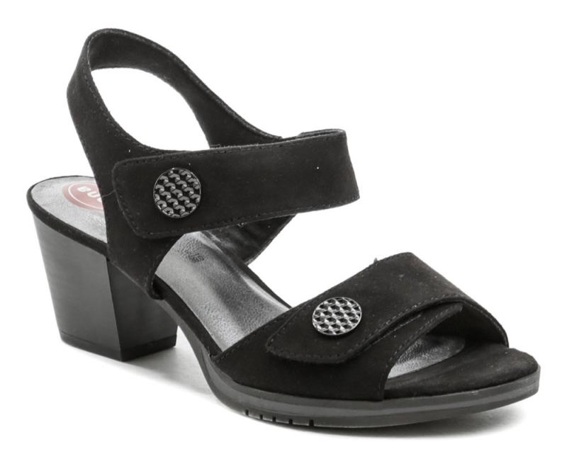 Jana 8-28308-28 černé dámské sandály na podpatku šíře H Jana