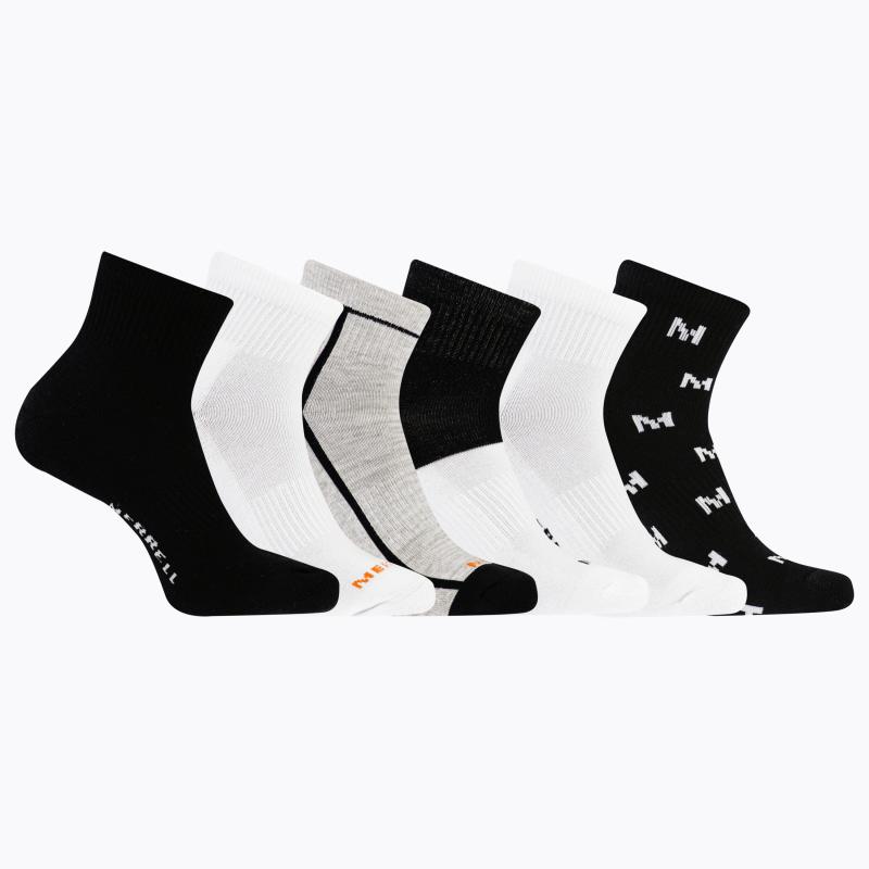 Merrell Ponožky Mea33695q6b2 Bkast Recycled Cushion Quarter (6 Packs) Black Assorted Merrell Ponožky