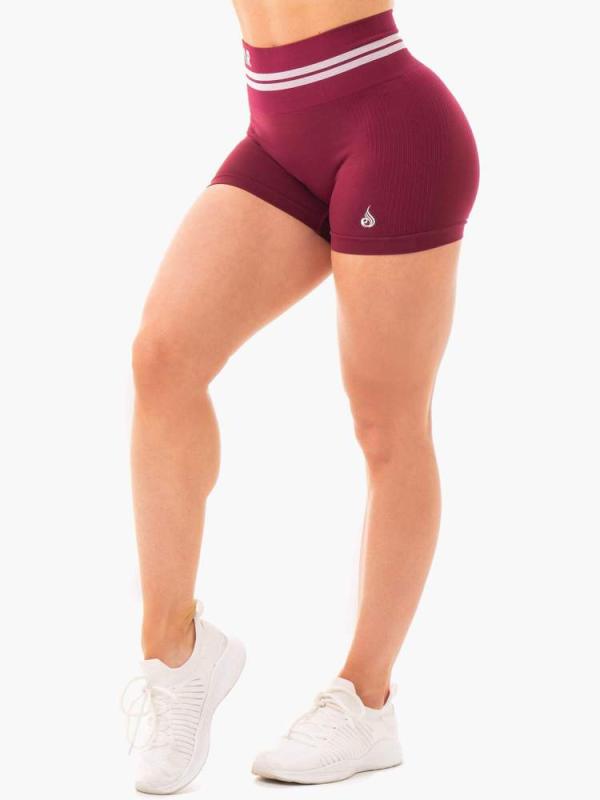 Ryderwear Dámské šortky Freestyle s vysokým pasem Burgundy Ryderwear