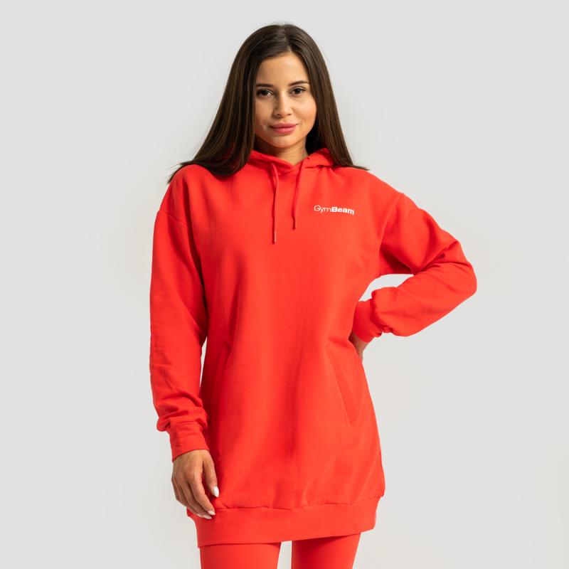 GymBeam Dámská Longline mikina Limitless Hot Red GymBeam
