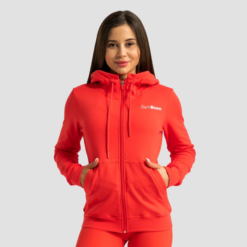 GymBeam Dámská mikina se zipem Limitless Hot Red GymBeam