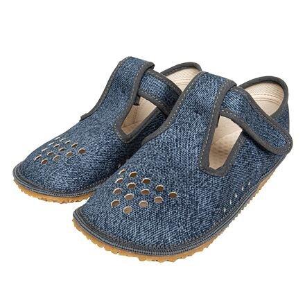 BEDA s.r.o. Dětské barefootové textilní papuče na suchý zip Beda - modrá BEDA s.r.o.